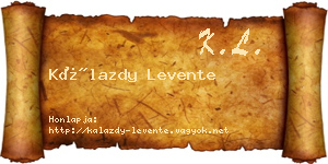 Kálazdy Levente névjegykártya