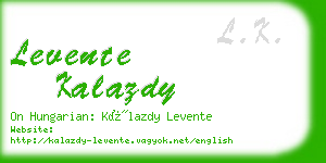 levente kalazdy business card